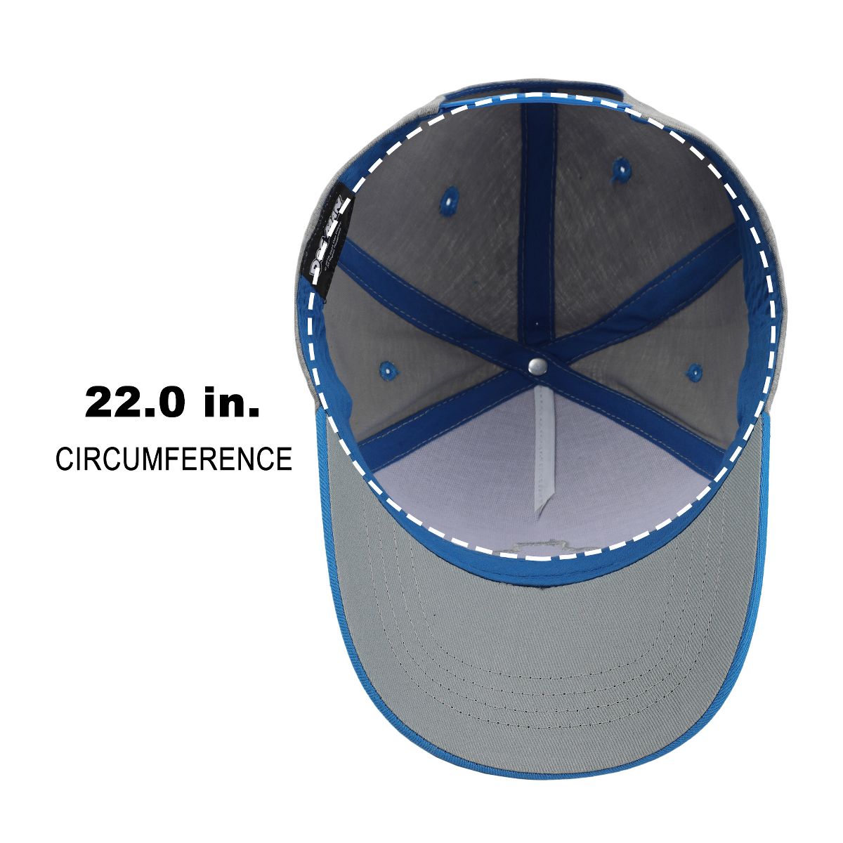 Dog Man Character Circle Youth Gray & Blue Snapback Hat - thumbnail 6