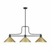 Melange 3-Light Linear Billiards Pendant - Matte Black Steel, Dimmable, 52" Length - 2 of 4