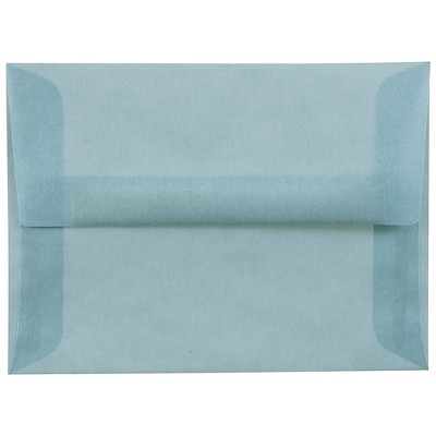 JAM Paper A6 Translucent Vellum Invitation Envelopes 4.75 x 6.5 Ocean Blue PACV652I