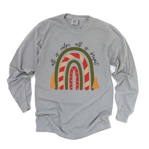 Simply Sage Market Women's Boho All Is Calm Rainbow Long Sleeve Garment Dyed Tee - 1 of 3