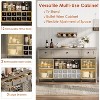 Farmhouse Buffet Cabinet with Sliding Barn Door, Rustic Sideboard with 3 Drawer, Removable Wine Racks and Adjustable Shelf for Dining Room, Kitchen - 4 of 4