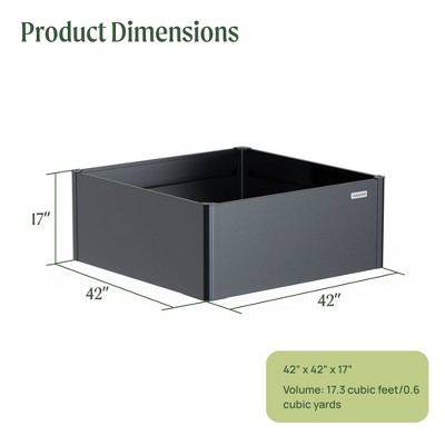 Urban Charcoal Tall Modern Rectangular Metal Raised Garden Bed