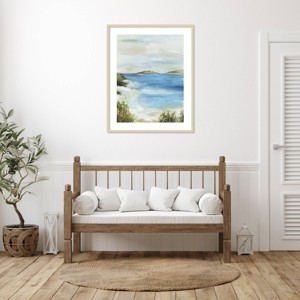 Amanti Art Blue Beach I by Allison Pearce Wood Framed Wall Art Print - 1 of 4