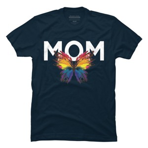 Men's Design By Humans Mother's Day Rainbow Butterfly Mom By MeowShop T-Shirt - 1 of 2