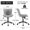 YOUNIKE Modern Home Office Chair Adjustable Swivel Desk Chair Leather Rolling Task Vanity Chair Seat Size 19.49"Wx16.93"Dx(17.91-22.64)"H - 2 of 4