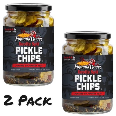 Famous Dave's Devil's Spit Pickle Chips, 24 fl oz Jar (Pack of 2)