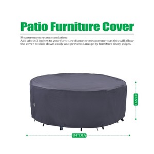 F&J Outdoors Premium Waterproof Outdoor Patio Round Table Cover - Grey - 1 of 4