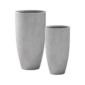 Rosemead Home & Garden 2pc Concrete Outdoor Planter Pots Cement Gray - 1 of 4