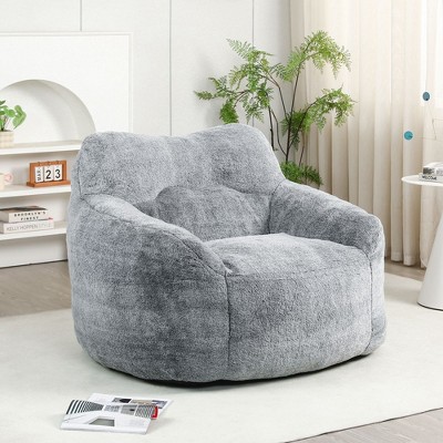 Sapphtopaz Soft Fabric Bean Bag Chair with Armrests Lazy Sofa Chair Bean Bag Chairs for Adults Stuffed High-Density Foam for Living Room, Bedroom
