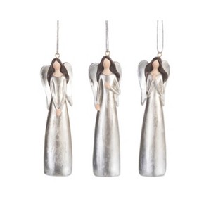 Transpac Resin Slate Angel Ornament Set of 3 Christmas Home Decorations - 1 of 1