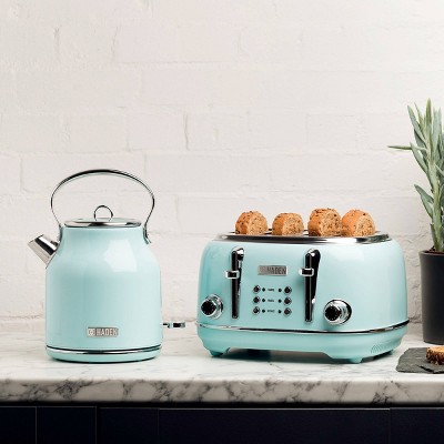 Turquoise Stainless Steel 1.8 qt Electric Kettle with Comfort Grip