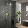 Sumerain Brushed Gold Rain Shower System with Handheld Shower, Pressure Balancing Shower Mixer Valve - 2 of 4
