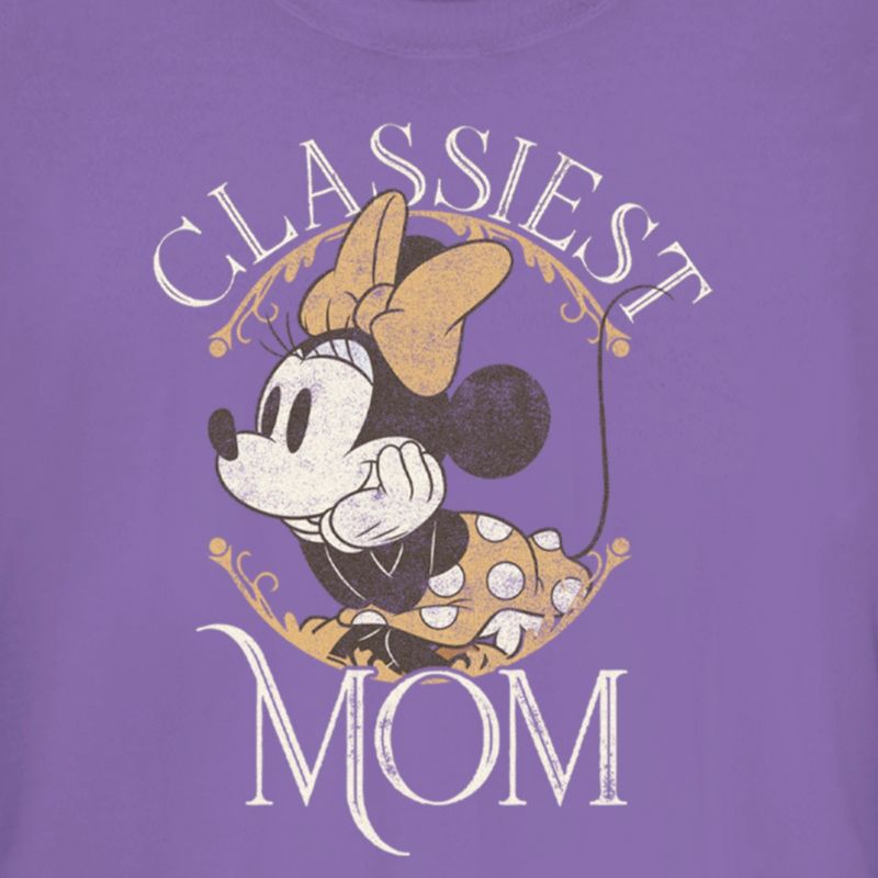 Juniors Womens Minnie Mouse Classiest Mom T-Shirt, 2 of 5