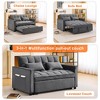 Resenkos 54 Inch Adjustable Backrest Sofa, Sofa Bed, Futon Sofa with Double Armrest and Pouch, Variable Bed for Living room, Bedroom, Gray - 4 of 4