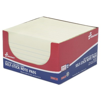 Skilcraft Standard Adhesive Notes 3" x 5" Yellow 100 Sheets/Pad 774349