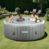 VEVOR Inflatable Hot Tub, 4 to 6 Person Capacity, 81.9 x 26 in Round Portable Outdoor Spa, with 130 Soothing Jets, Filter, Cover and Mat,Grey - 2 of 4