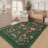 Washable Vintage Floral Living Room Rugs, Soft Large Farmhouse Bedroom Carpet, Non Slip Stain Resistant Floor Cover for Dining Room Kitchen - 3 of 4
