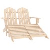 vidaXL 2-Seater Outdoor Adirondack Chair & Ottoman Set in Fir Wood - Versatile Patio and Garden Furniture with Elegantly Natural Wood Finish - 2 of 4