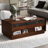 KWPZQEB Coffee Table with 4 Drawers and 2 Display Shelves, Modern Coffee Table with Fluted Design for Living Room - 4 of 4