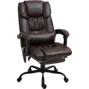 TopComfy Accent Chairs High Back Reclining Office Chair Massage Chair with 6 Vibrating Points Soft Chair for Office, Brown, 29.5"*26"*48" - 1 of 4