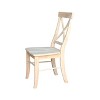 Set of 2 X Back Chairs with Solid Wood Seat Unfinished - International Concepts: Parawood, Kitchen Furniture - image 3 of 4