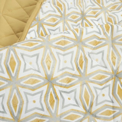 King Yellow Reversible Microfiber Quilt Set