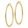 Black Bow Jewelry 2mm, 14k Yellow Gold Diamond-cut Hoops, 45mm (1 3/4 Inch) - 2 of 4