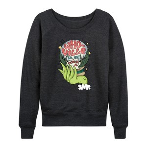 Women's - Dr. Seuss -  Lightweight French Terry Wide Neck Long Sleeve Shirt - 1 of 4