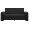 vidaXL 2-Seater Sofa - Black Velvet Couch Chair with Wide Armrests, Wooden/Metal Frame, for Living Room/Office - 71" x 31" x 33" - 3 of 4