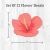 Tropical Flowers (Hibiscus) Kids' Wall Decor - Decalcomania: Flower Wall Decals, Bedroom Decorations, Self-Adhesive, 24 Pieces - 4 of 4