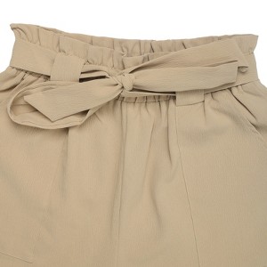 Womens Pants Tie Waist Elastic Band Office Trousers Tapered Pants with Pockets - 1 of 4