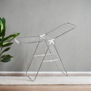Free-Standing Metal Clothes Drying Rack with Sock Clips Foldable Laundry Drying Rack Space-Saving Design Clothes Dryer - 1 of 4