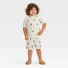 Grayson Mini Toddler Boys' Short Sleeve French Terry Lightning Bolt Hoodie - Off-White - image 3 of 3