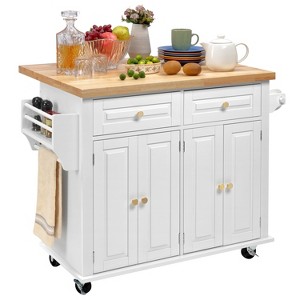 Finnhomy Rolling Kitchen Island with Drop Leaf - 1 of 4