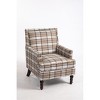 CIPACHO Upholstered Accent Chair, Vintage Armchair with Blue and White Striped Linen Fabric and Nailhead Trim for Living Room - 3 of 4