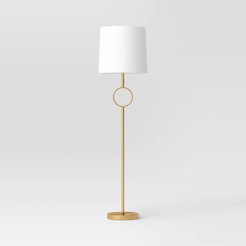 Metal Ring Floor Lamp Brass (Includes LED Light Bulb) - Threshold&#8482;, 1 of 6