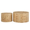 MDF Burl Veneer Round Nesting Coffee Table with Storage - 3 of 4