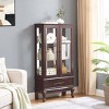 NicBex 51.6"H Vintage Style Sideboard,Kitchen Storage Cabinets with 2 Glass  Doors and a Large Drawer,Cherry/Oak/White - 2 of 4