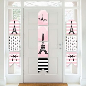 Big Dot of Happiness Paris, Ooh La La - Hanging Vertical Paper Door Banners - Paris Themed Baby Shower or Birthday Party Wall Kit - Indoor Door Decor - 1 of 4