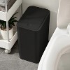 LunaLulinlk 11.6 Liter Small Can with lid, 3 Gallon Bathroom Can, Can Small Gar Bin with Press Lid Waste Basket Black - 3 of 4
