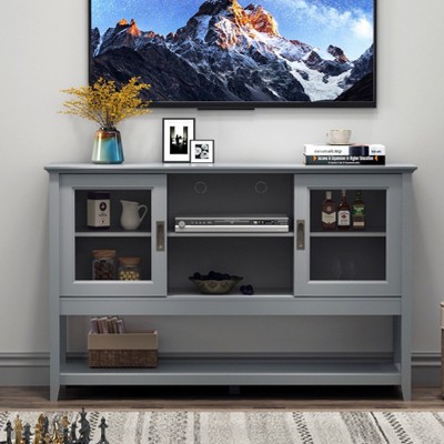 NicBex Sideboard Buffet Cabinet with Storage and Bottom Dhelf Modern Storage Cabinet with 2 Doors for Kitchen,Living Room,Gray