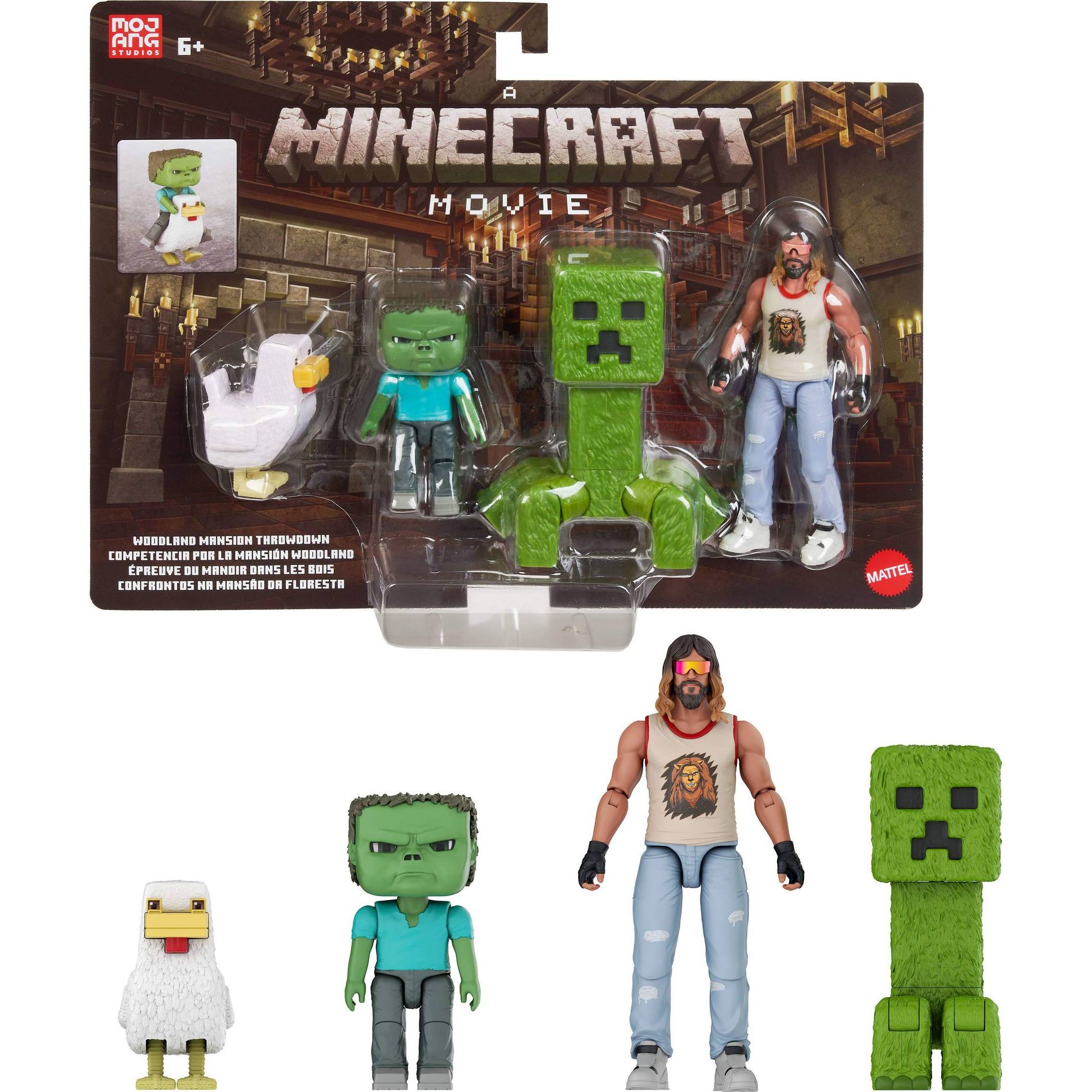 Minecraft Woodland Mansion Throwdown Toy Action Figure Multipack Inspired by the Movie
