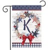 Briarwood Lane Everyday Garden Flag 12x18 For Outdoor American Wreath Monogram K Garden Flag Flags For Outside - 2 of 4