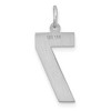 Black Bow Jewelry 14k White Gold, Varsity Collection, Large D/C Pendant, Number 7 - 3 of 4