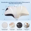 Yukimo 14" Ergonomic Travel Neck Pillow – Molded PU Slow Rebound Foam, Dual-Layer Breathable Cover, Compact & Supportive for Airplane - 2 of 4