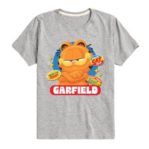 Boys' - Garfield - Garfield Stickers Short Sleeve Graphic T-Shirt - 1 of 4