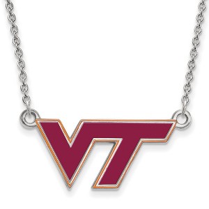 Black Bow Jewelry Sterling Silver Virginia Tech Hokies NCAA Necklace 18 Inch - 1 of 4