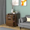 Costway 3 Drawer Rolling File Cabinet w/ Wheels Vertical Printer Stand Walnut - 2 of 4