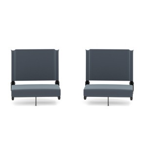 Flash Furniture Set of 2 Grandstand Comfort Seats by Flash - 500 lb. Rated Lightweight Stadium Chair with Handle & Ultra-Padded Seat - 1 of 4