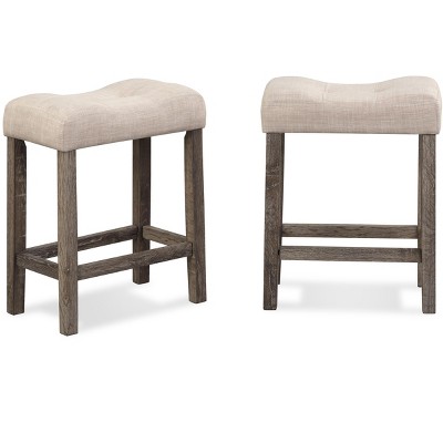 NicBex Dining Chairs Set of 2 Upholstered Chair Backless Saddle Seat Counter Stools, Fabric Accent for Kitchen, Bedroom